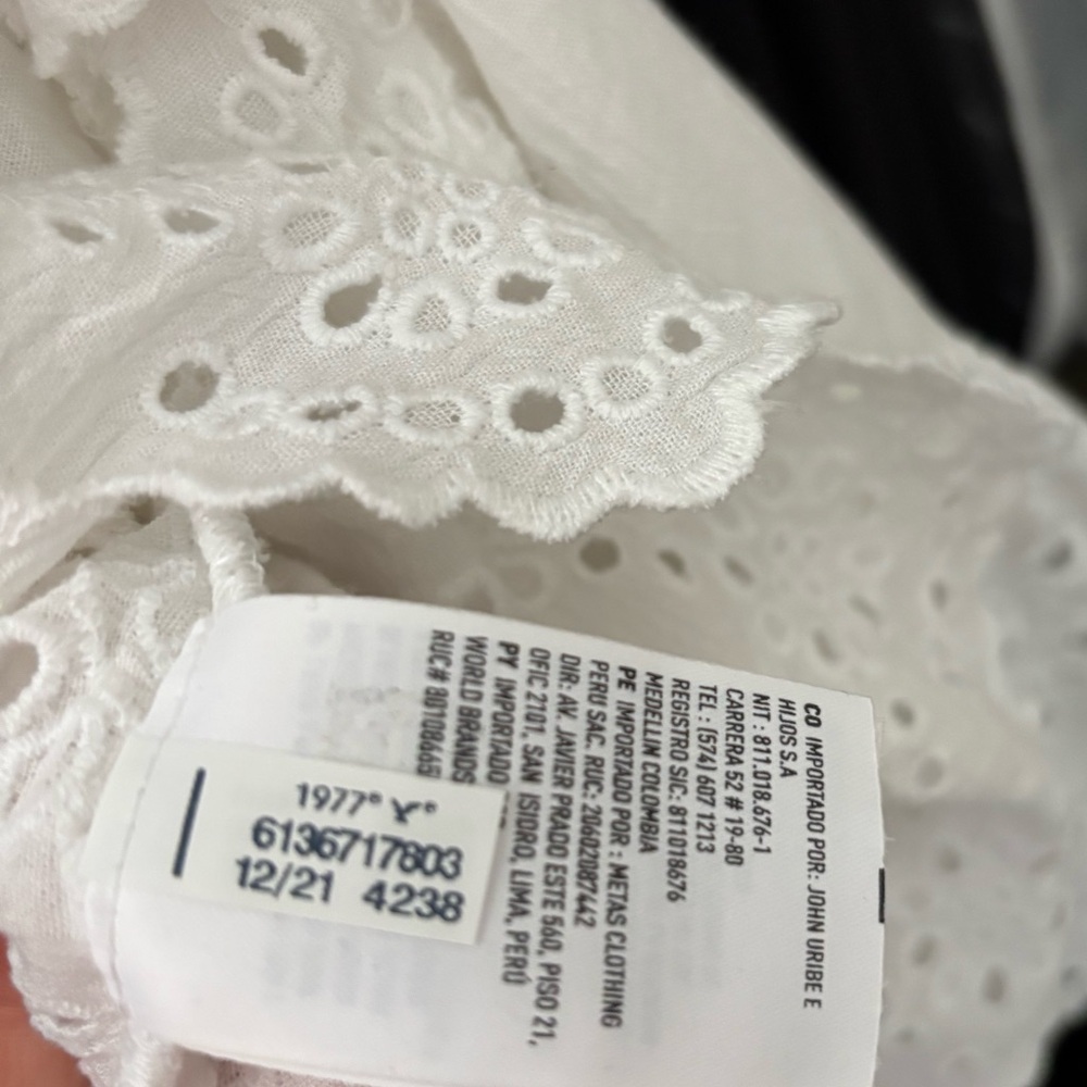 American Eagle Ruffle Sleeve Babydoll Top White Size Small - Picture 3 of 11
